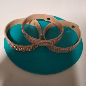 NWOB Touchstone Crystal By Swarovski Tri Suede Bracelet Peach